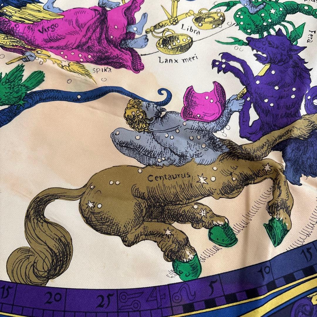 フランス製　CELINE シルク　スカーフ　星座　神話　天体　オールド　セリーヌ
