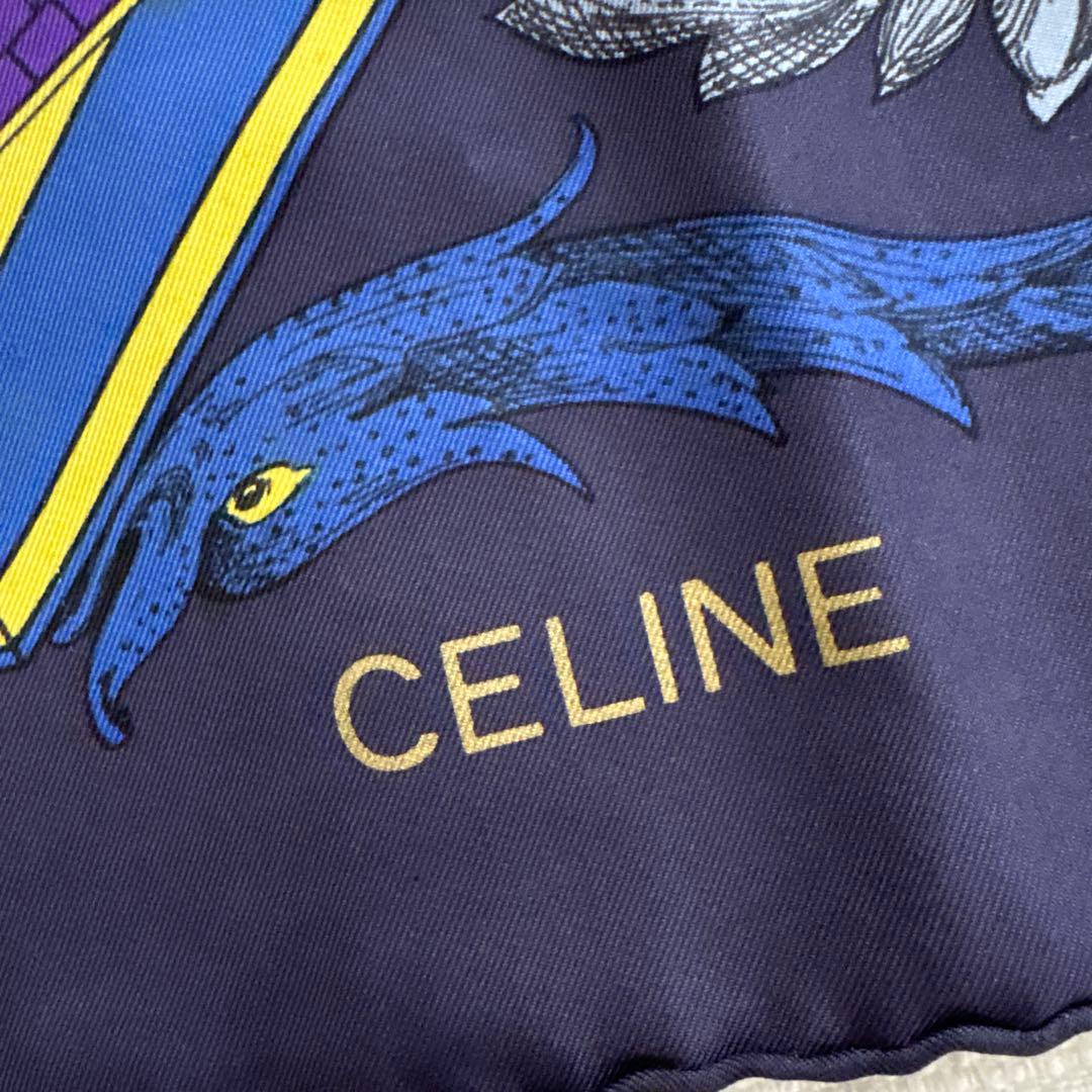 フランス製　CELINE シルク　スカーフ　星座　神話　天体　オールド　セリーヌ