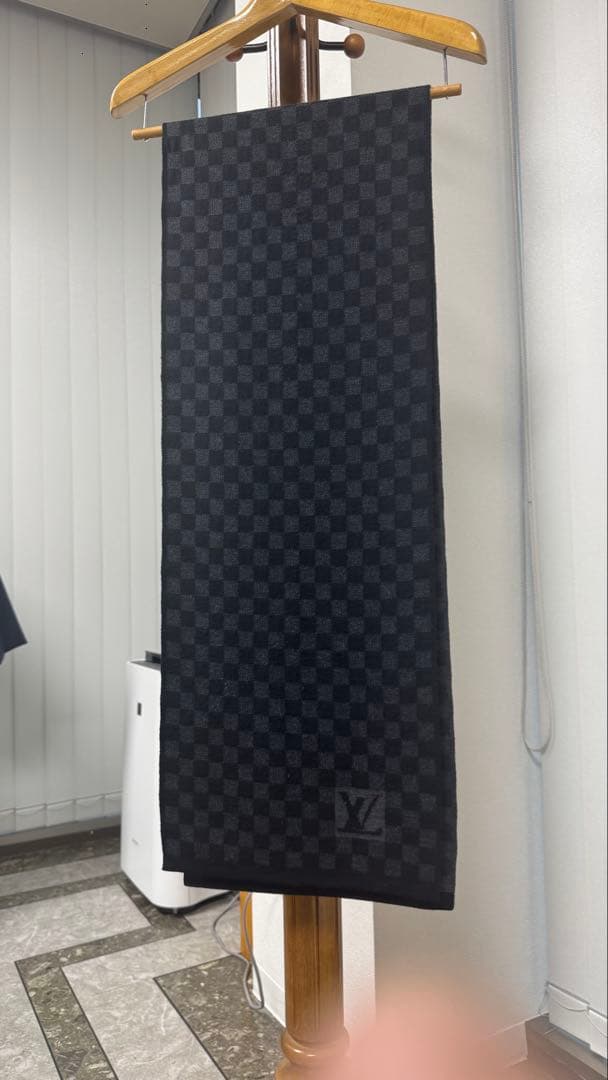 LOUIS VUITTON 最高級ウール100% マフラーダミエ　ルイ・ヴィトン