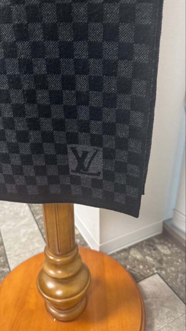 LOUIS VUITTON 最高級ウール100% マフラーダミエ　ルイ・ヴィトン