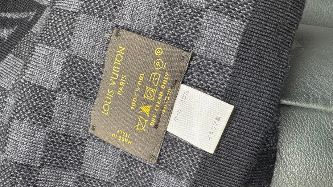 LOUIS VUITTON 最高級ウール100% マフラーダミエ　ルイ・ヴィトン