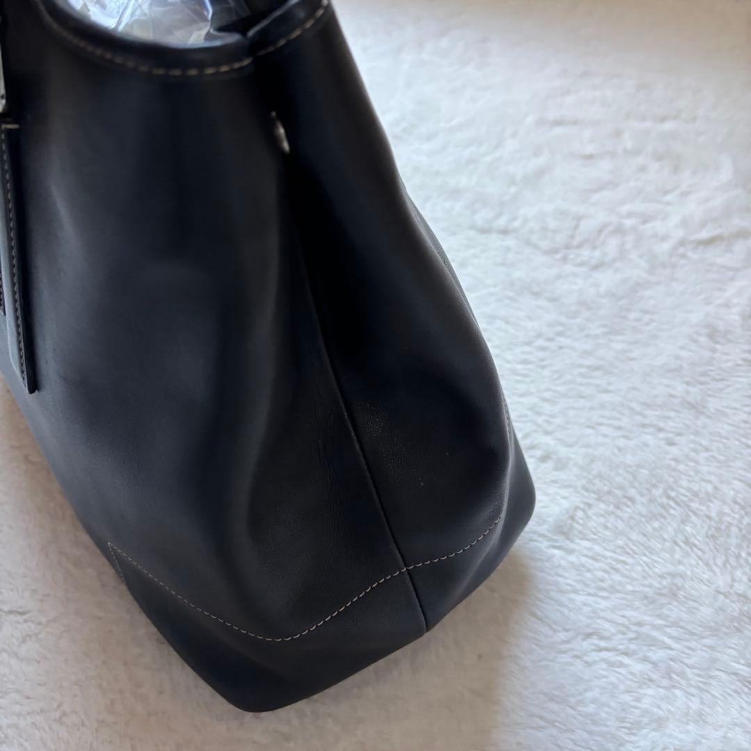 美品　COACH ブラック レザービジネスバッグ　big