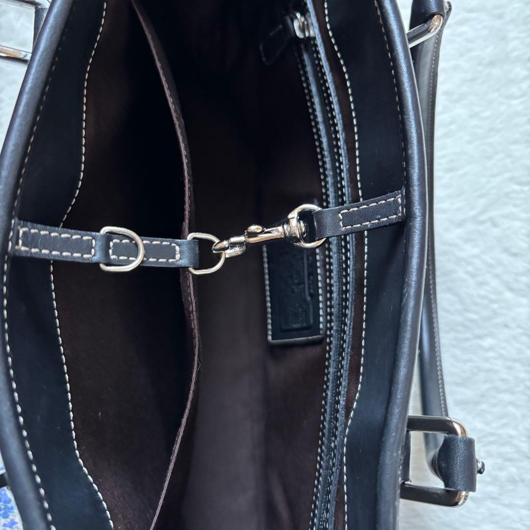 美品　COACH ブラック レザービジネスバッグ　big