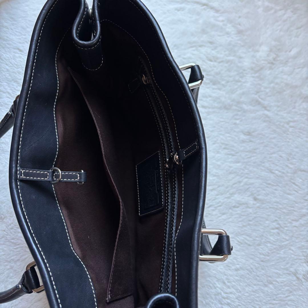 美品　COACH ブラック レザービジネスバッグ　big