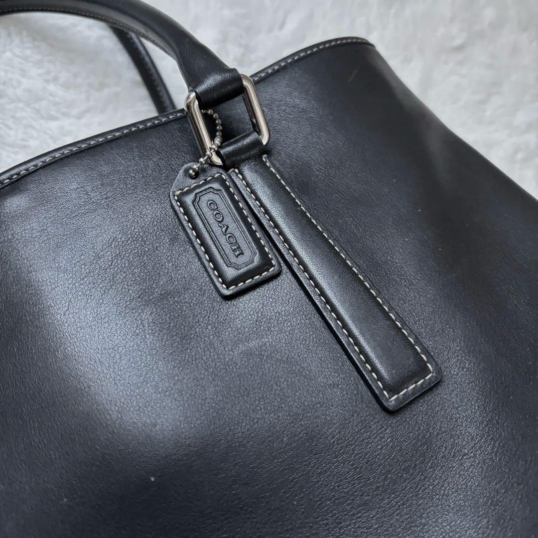 美品　COACH ブラック レザービジネスバッグ　big