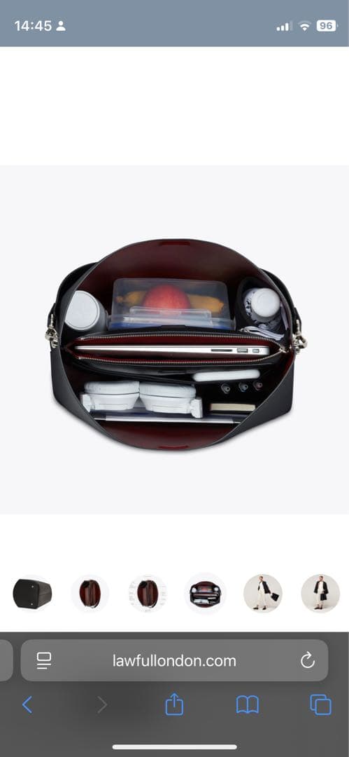 LAWFUL LONDON Iris 14インチ ブラック　ショルダーバッグ