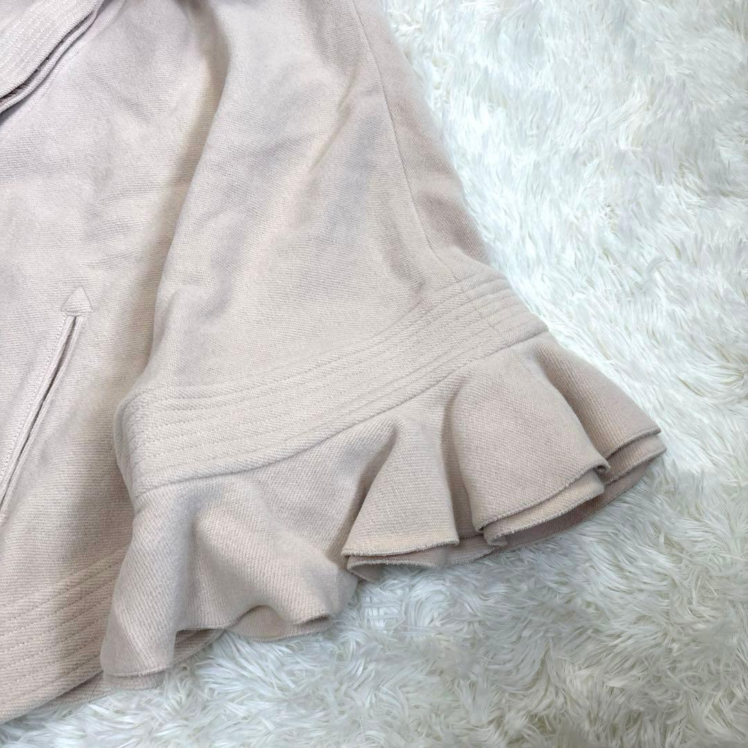 Sov. ポンチョコート　フォックスファー　アンゴラ　ピンクベージュ　ケープ