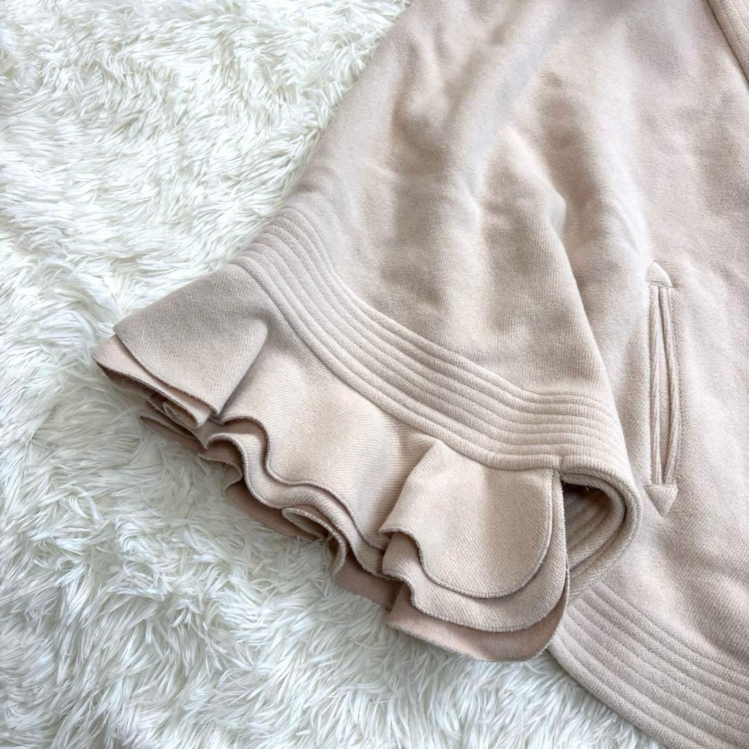 Sov. ポンチョコート　フォックスファー　アンゴラ　ピンクベージュ　ケープ