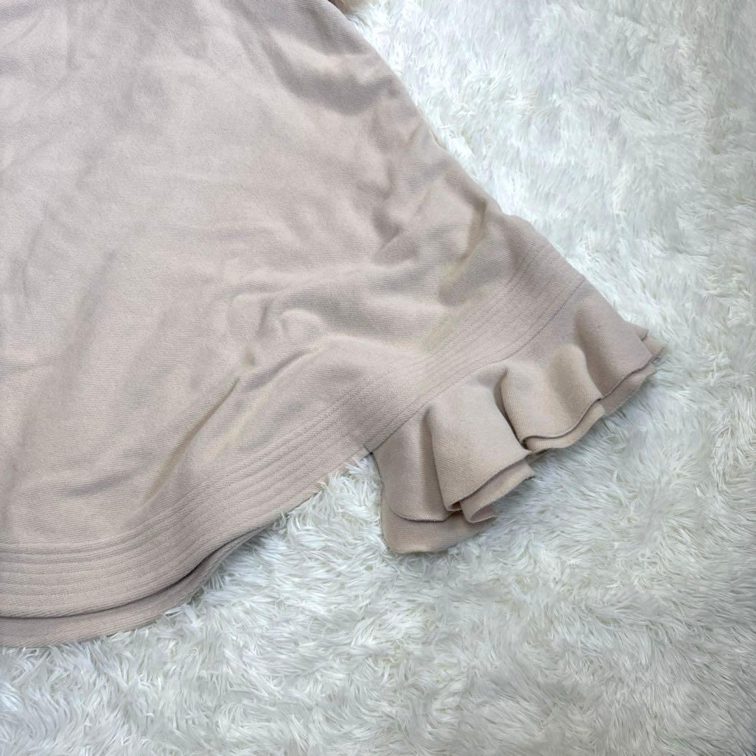 Sov. ポンチョコート　フォックスファー　アンゴラ　ピンクベージュ　ケープ