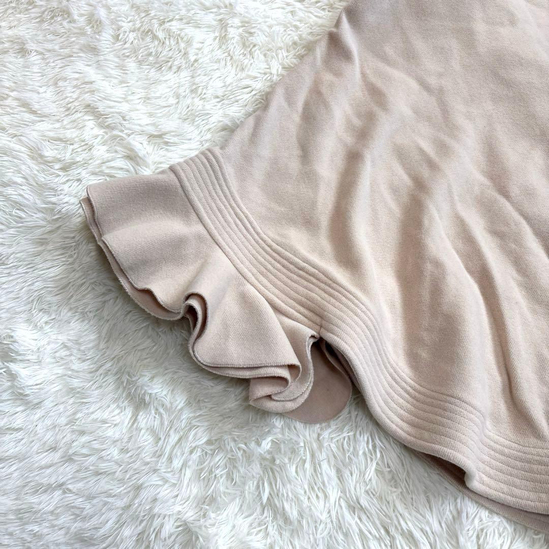 Sov. ポンチョコート　フォックスファー　アンゴラ　ピンクベージュ　ケープ