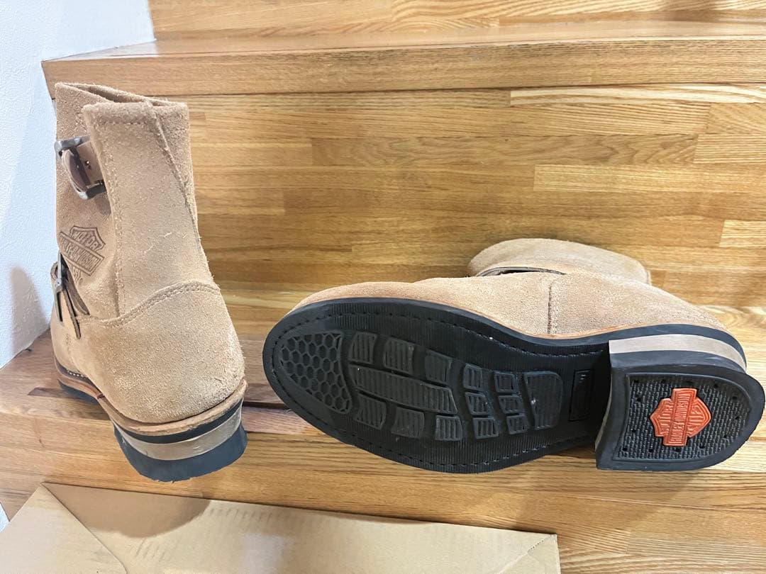 d*1様 ハーレーダビッドソン ショートエンジニアブーツスエード US7.5 2