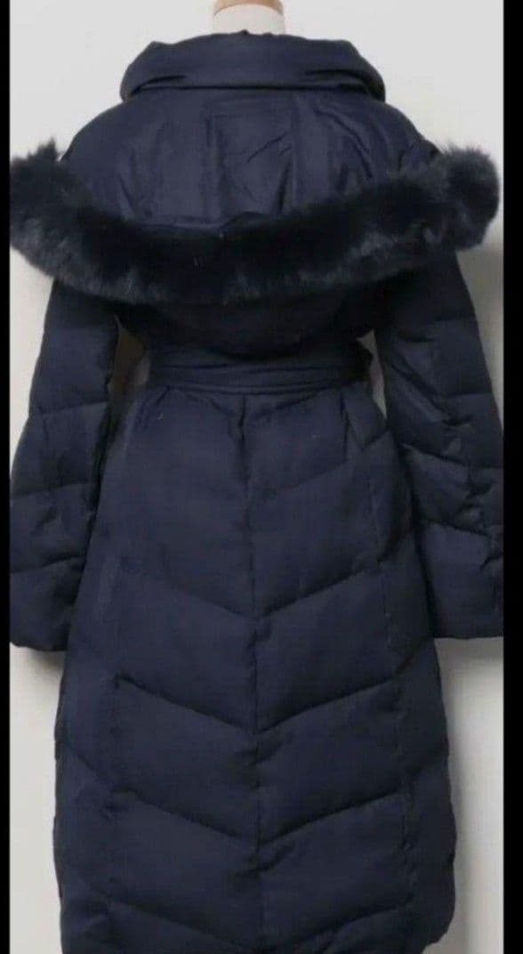 フォックスファー付きロングダウンコート／ タグ付未使用品