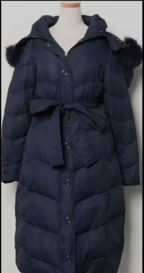 フォックスファー付きロングダウンコート／ タグ付未使用品