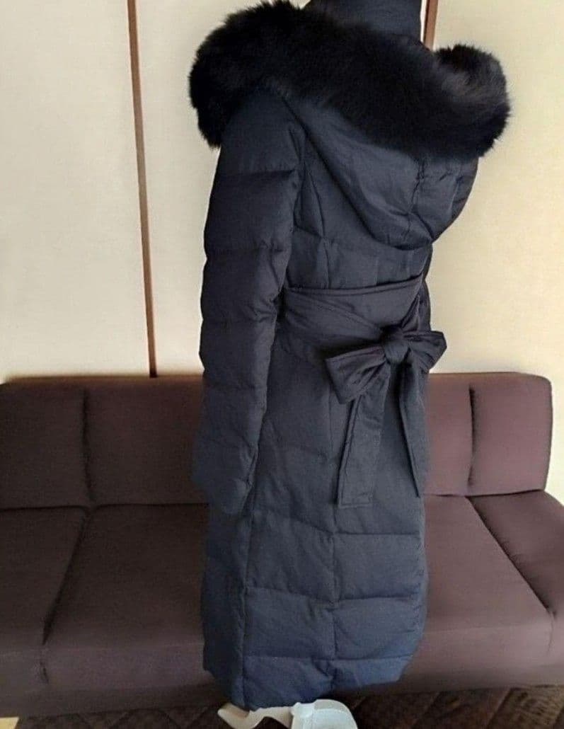 フォックスファー付きロングダウンコート／ タグ付未使用品