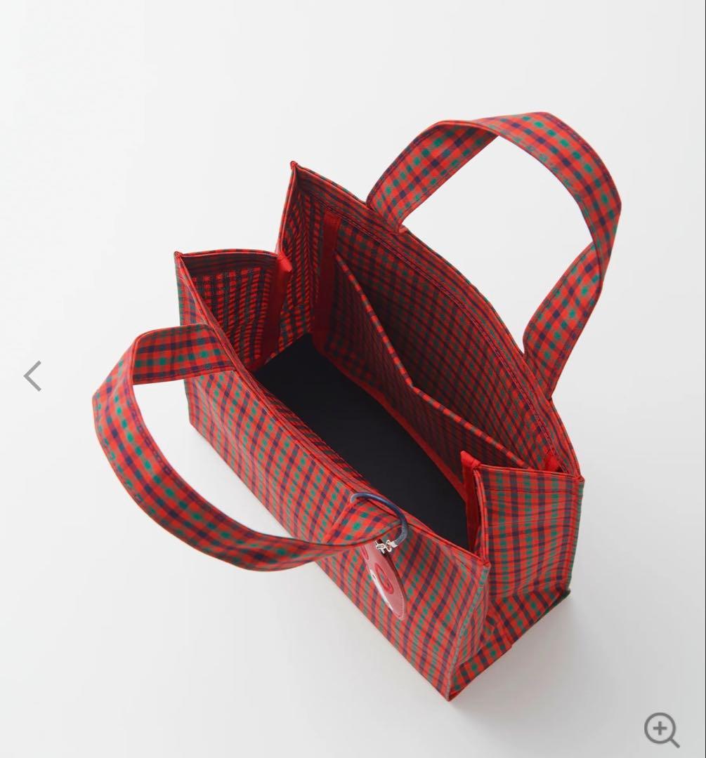familiar トートバッグ 赤チェック 赤系チェック 旧