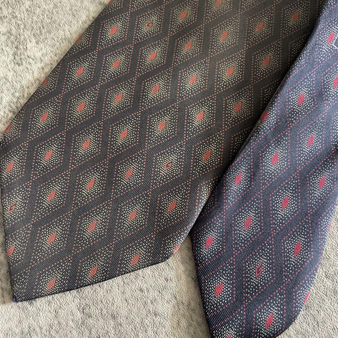 未使用 GUCCI LONG CHAMP ネクタイ 高級モヘアブレンド スーツ