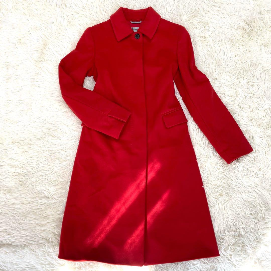 やまのん♪ SPORT MAX ウール ステンカラー ロング コート 希少