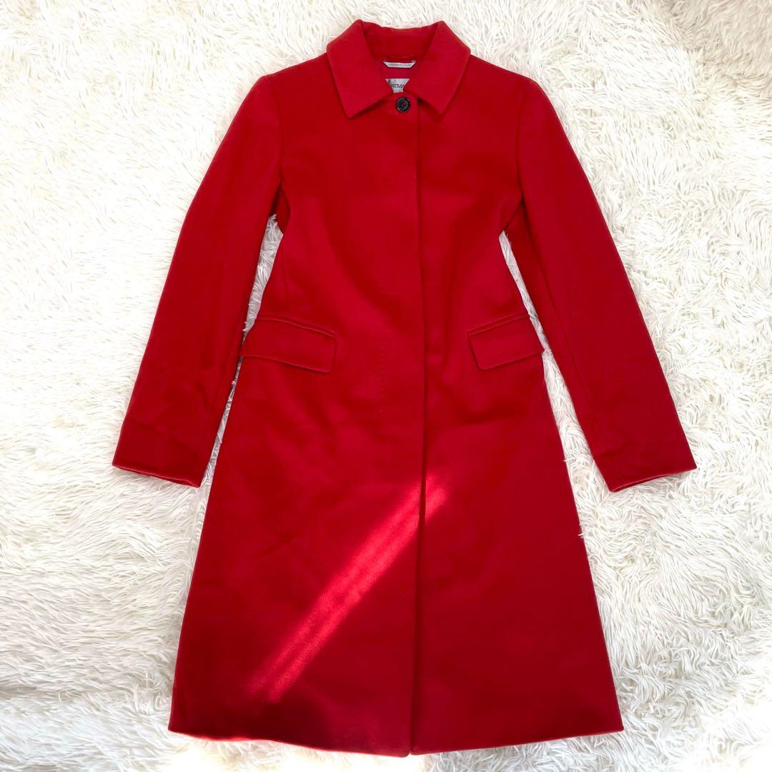 やまのん♪ SPORT MAX ウール ステンカラー ロング コート 希少