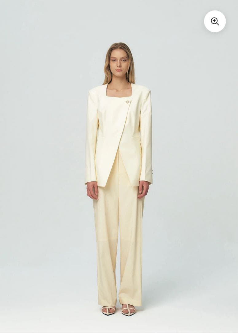 KUME//ONE BUTTON SQUARE-NECK JACKETジャケット