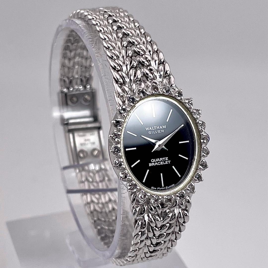 【新品電池/稼働】SV925/24P ウォルサム マキシム ダイヤベゼル 時計