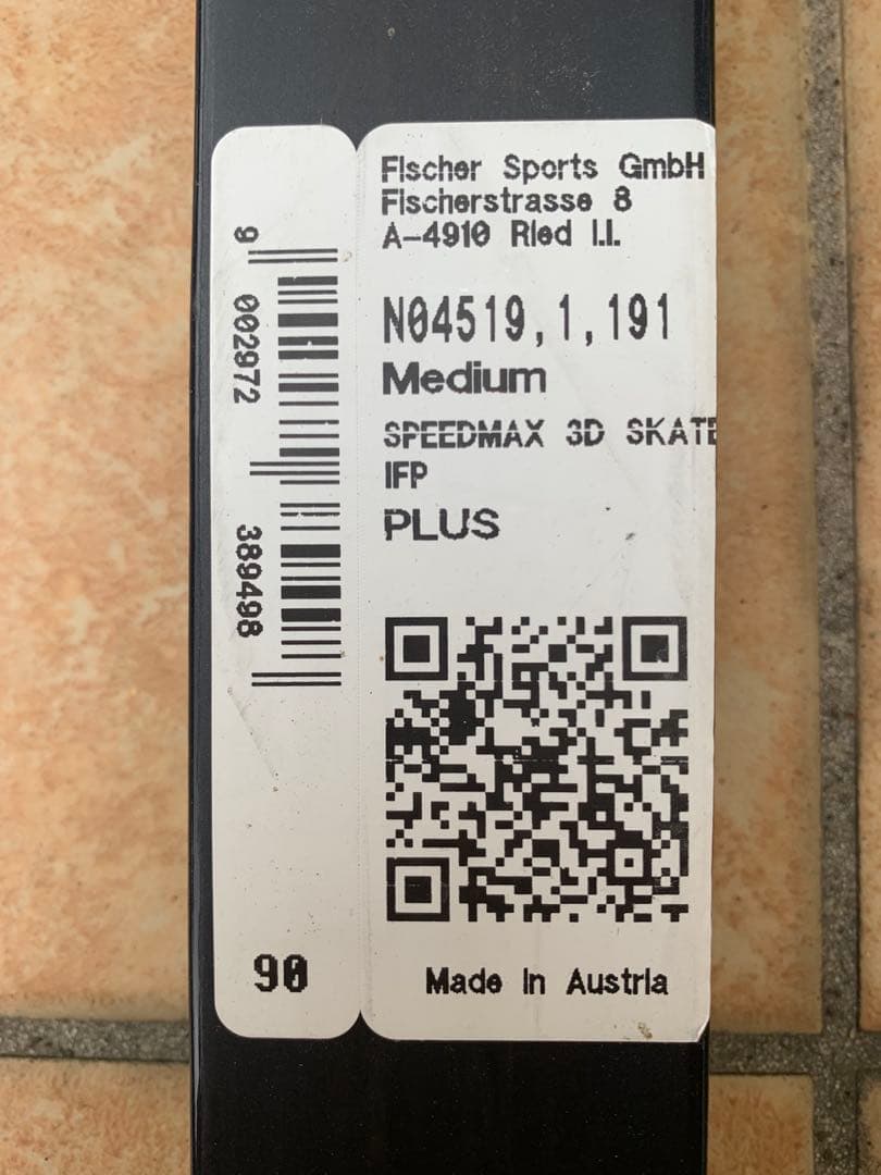 クロスカントリースキー　 FISCHER 3D SPEED MAX 190cm