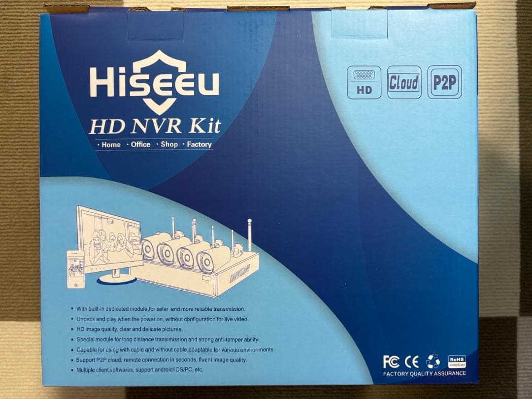 【Bランク】1TBHDD内蔵NVR本体500万画素カメラ4台セット