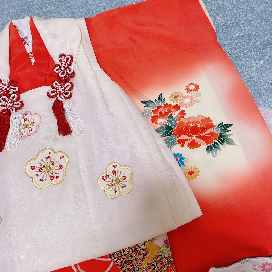 七五三 3歳 正絹 着物 被布 バッグ 草履 セット