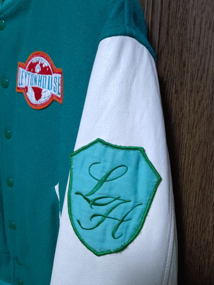 LEYTON HOUSE レザー袖スタジャン ビンテージユニセックス日本製