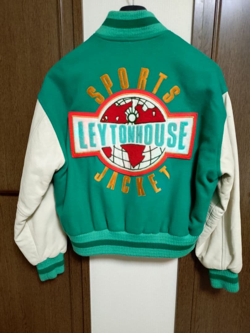 LEYTON HOUSE レザー袖スタジャン ビンテージユニセックス日本製