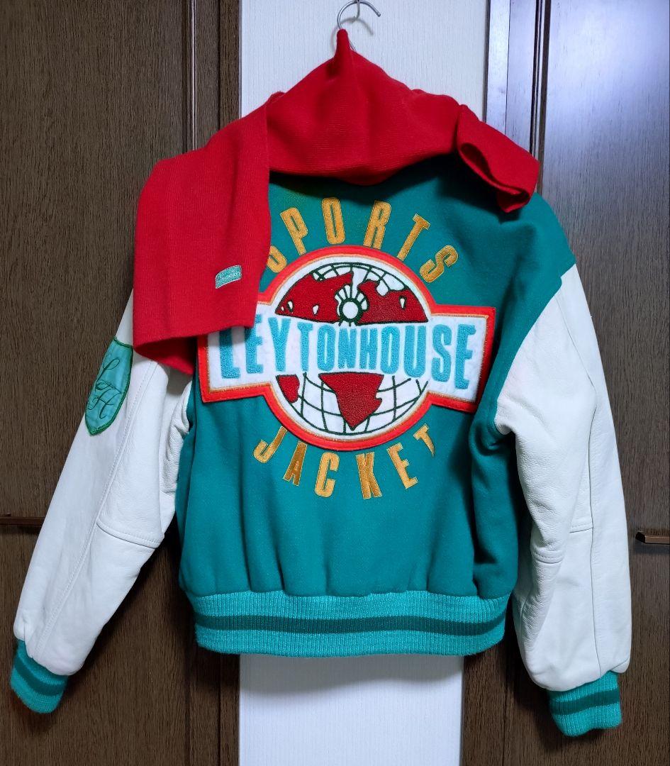 LEYTON HOUSE レザー袖スタジャン ビンテージユニセックス日本製