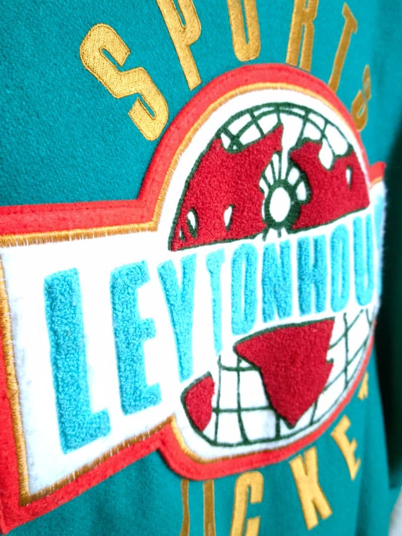 LEYTON HOUSE レザー袖スタジャン ビンテージユニセックス日本製