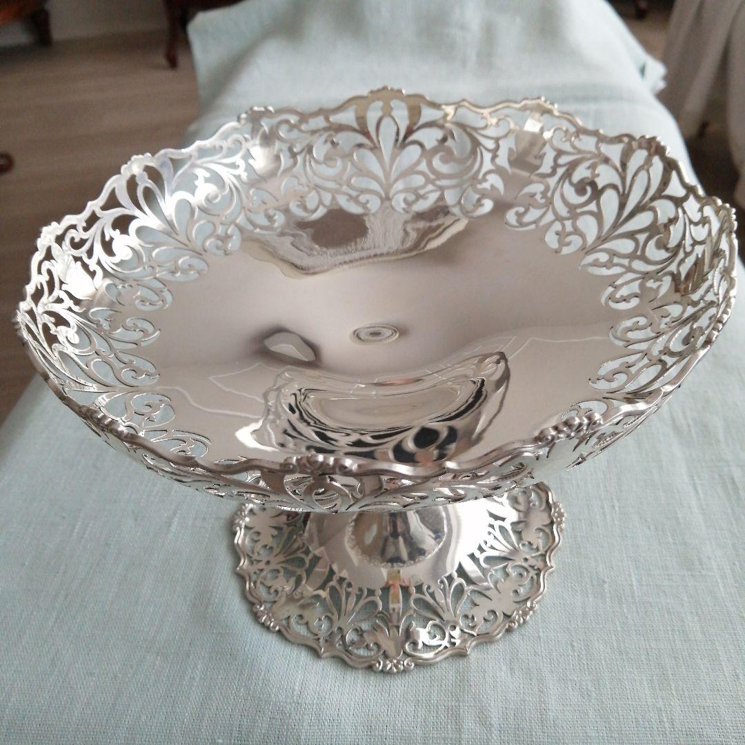 純銀925　英国製　アンティーク　ピアスコンポート