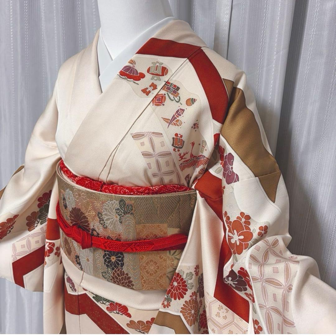 ミ*ミ様 正絹　訪問着 フルセット　肌色 吉祥文様　上品　フォーマル　オ10