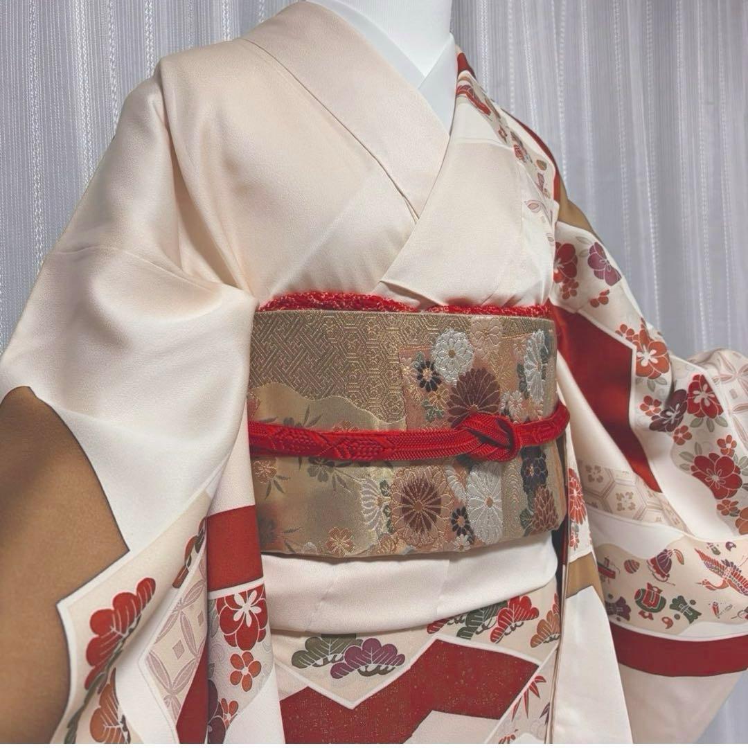 ミ*ミ様 正絹　訪問着 フルセット　肌色 吉祥文様　上品　フォーマル　オ10