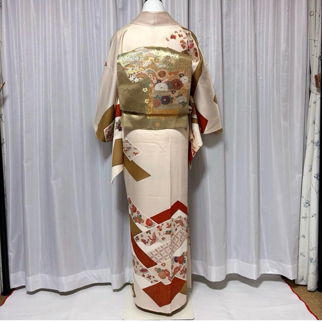 ミ*ミ様 正絹　訪問着 フルセット　肌色 吉祥文様　上品　フォーマル　オ10