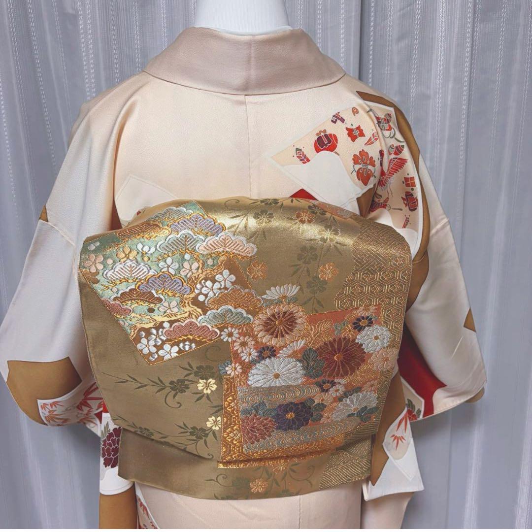 ミ*ミ様 正絹　訪問着 フルセット　肌色 吉祥文様　上品　フォーマル　オ10