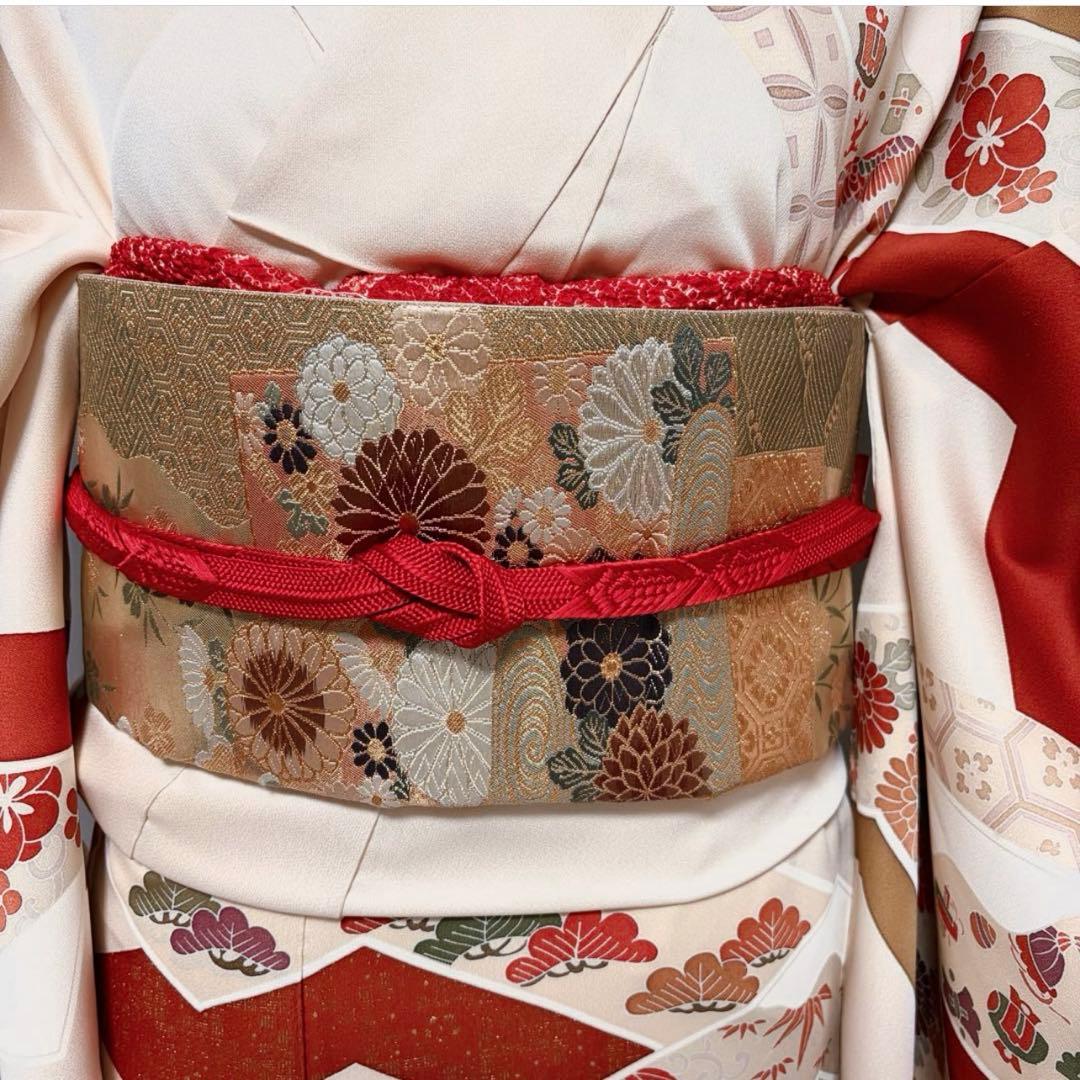 ミ*ミ様 正絹　訪問着 フルセット　肌色 吉祥文様　上品　フォーマル　オ10