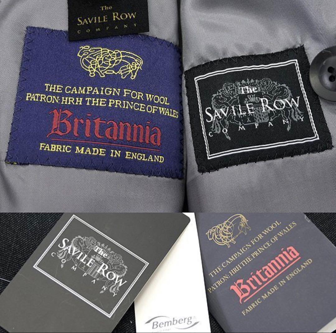 【新品】サヴィルロウ 英国 カルゼ ストライプ ダブル スーツ YA7 灰