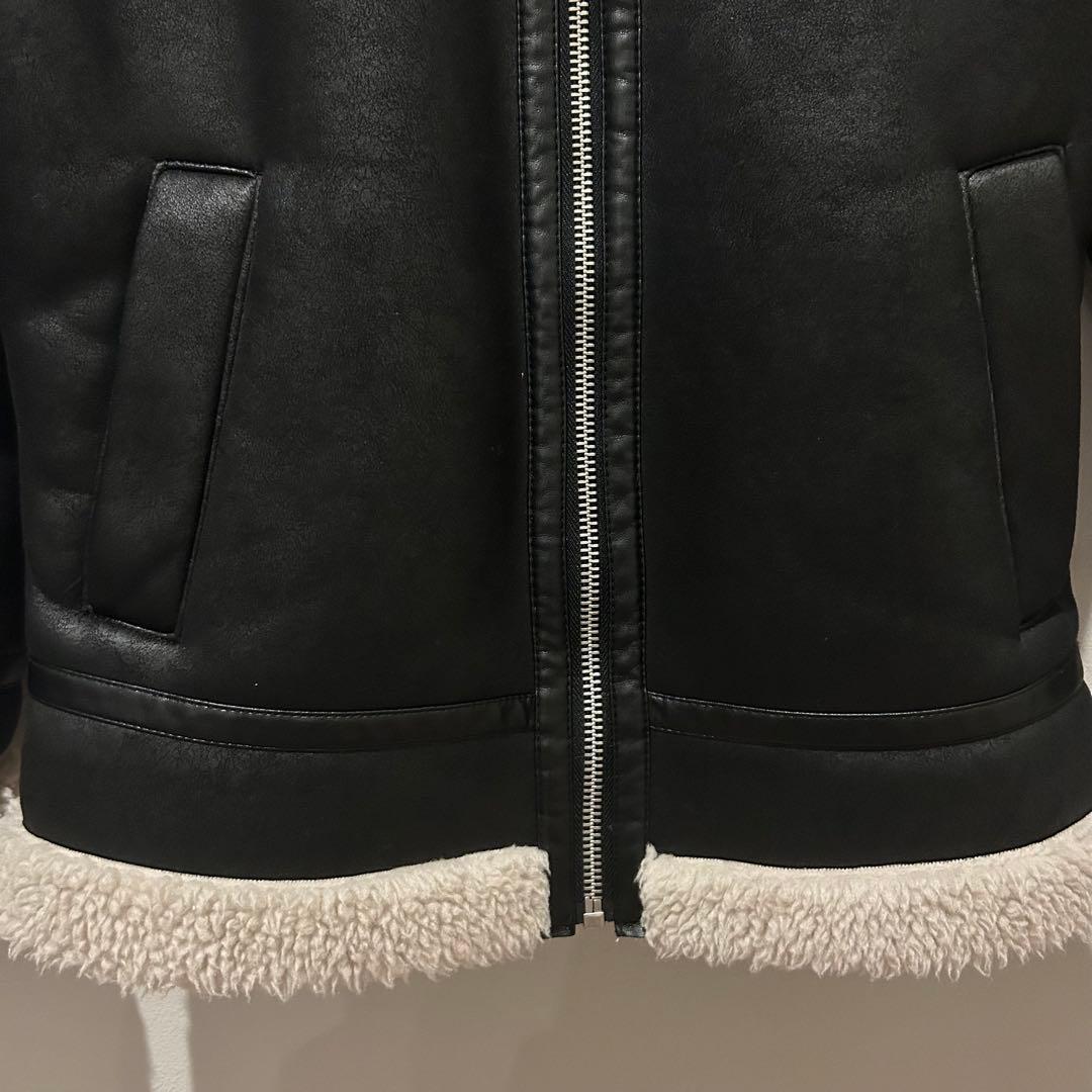 ザラ ZARA B-3 フライトジャケット ムートンジャケット ブラック S