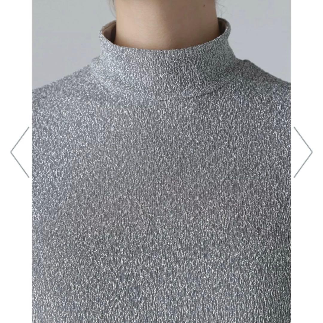 新品未使用⭐︎アドーア シャイニーニットジャガードハイネックカットソー