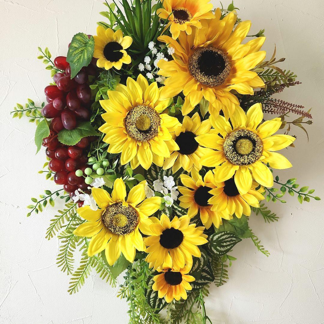 Mymです。葡萄と向日葵スワッグ風40)