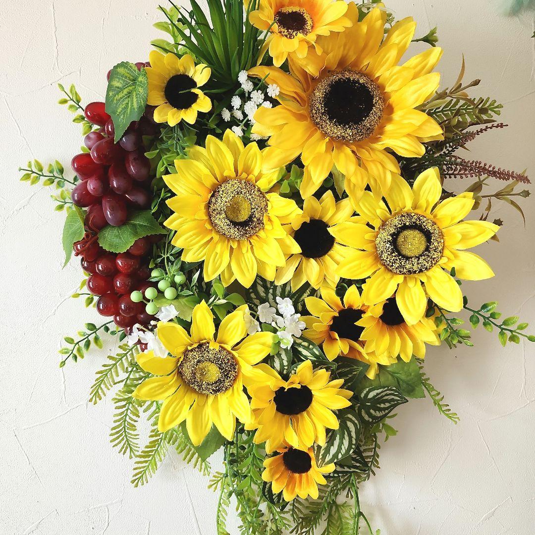 Mymです。葡萄と向日葵スワッグ風40)