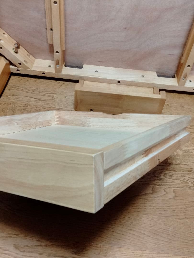 【美品】天然木 北欧スタイル オーク材 学習机 パソコンデスク 引き出し付き