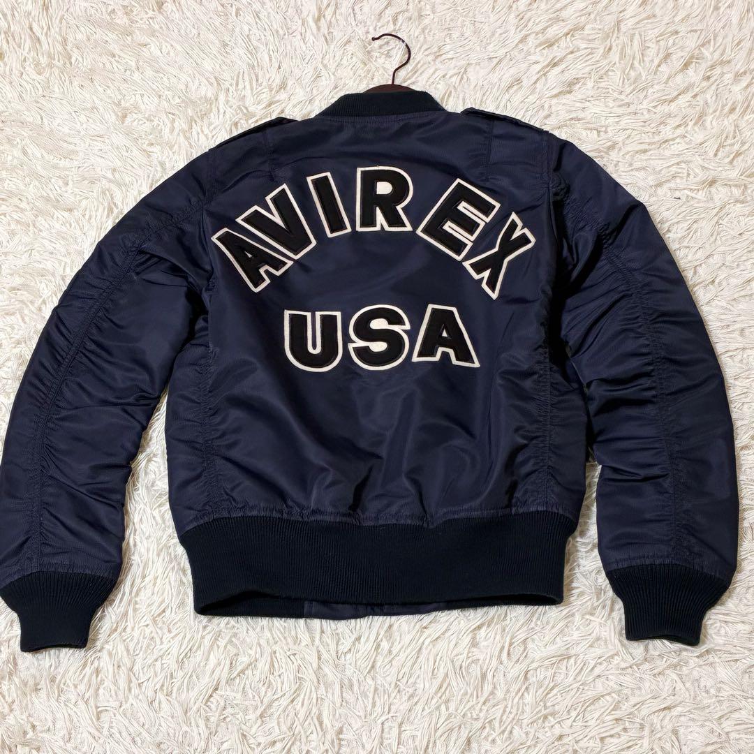【美品】✨ AVIREX フライトジャケット アーチロゴ コマーシャルロゴ S
