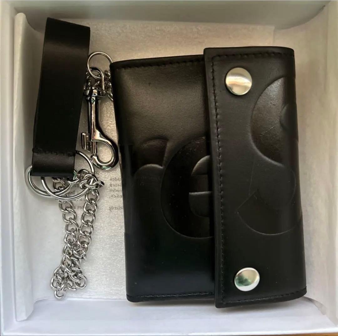 小物 supreme Leather Chain Wallet black