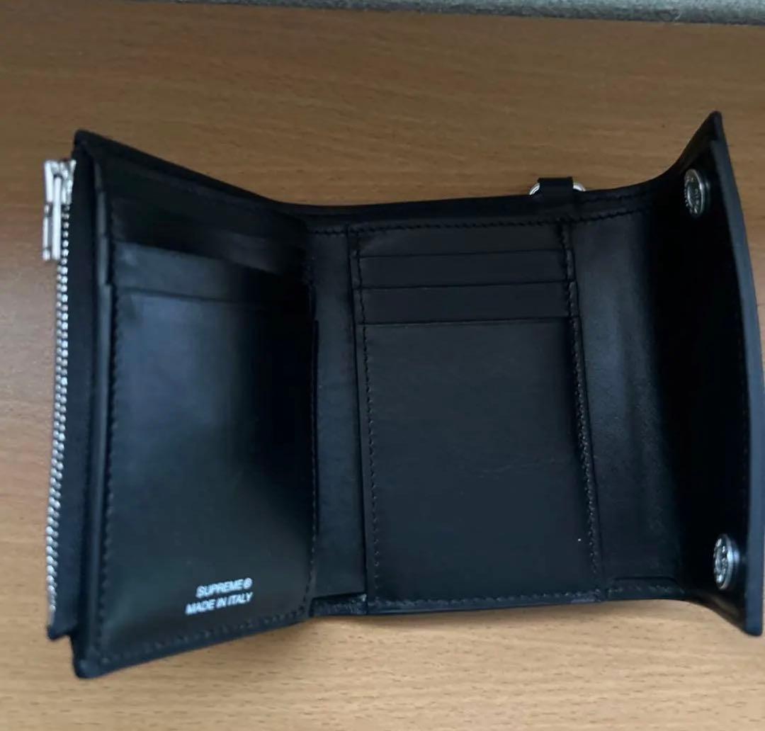 小物 supreme Leather Chain Wallet black