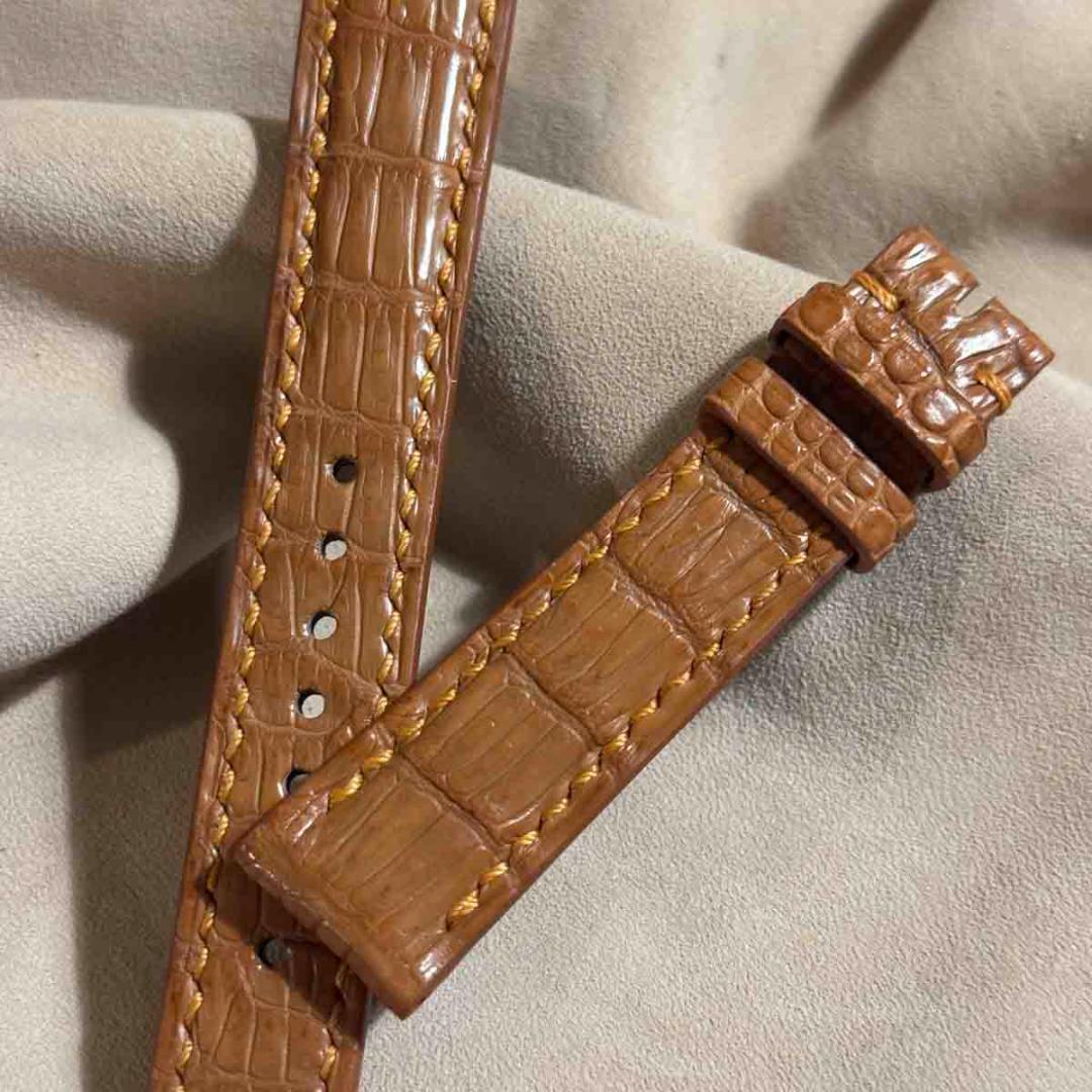 cro-1832 クロコダイル 腕時計ベルトライトブラウン ラグ幅18mm