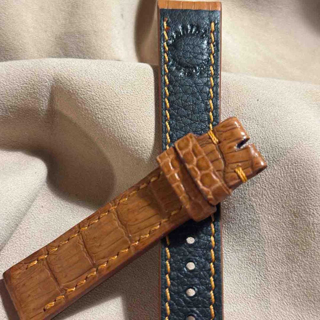 cro-1832 クロコダイル 腕時計ベルトライトブラウン ラグ幅18mm