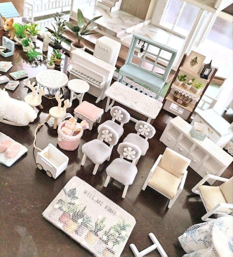 *完成品*ドールハウス 360度型 3階建て 屋上 プール オルゴール カバー付