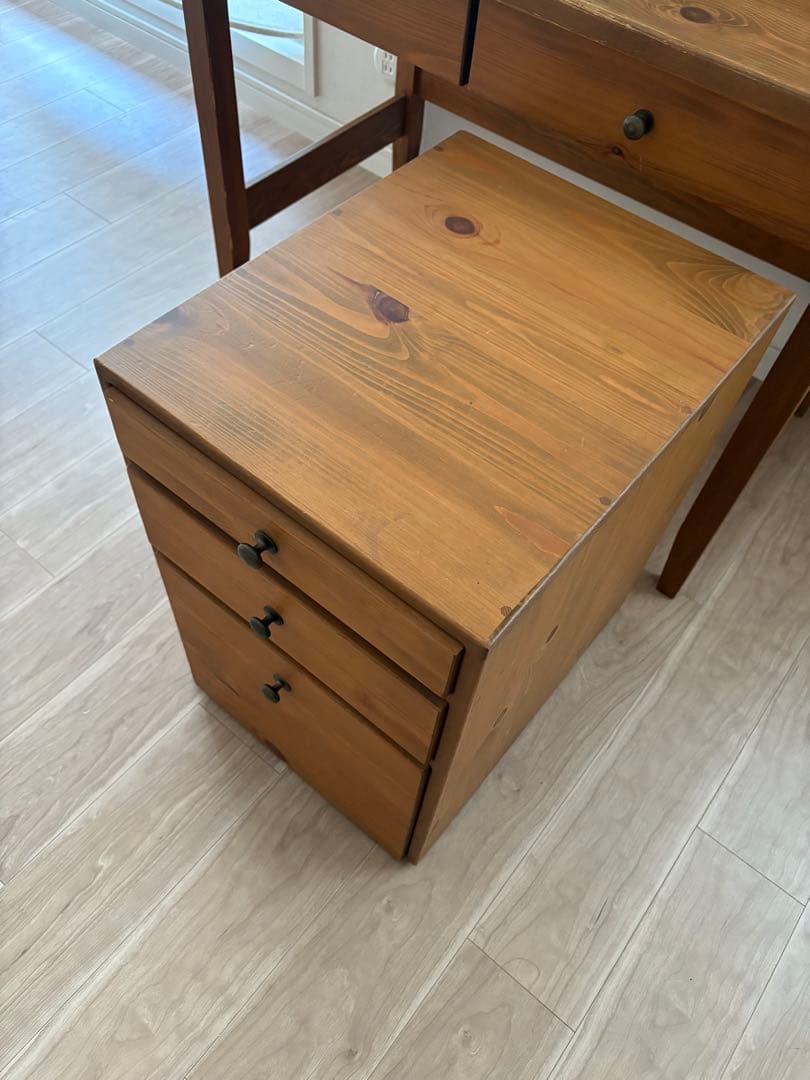 amy【モビリグランデ】ナチュラルウッドデスク 引き出し付き